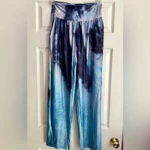 Stylish Blue Tie-Dye Women's Yoga/Exercise Pants